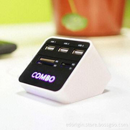 3 Ports USB 2.0 Hub with 4 Ports Card Reader, can Read SD, TF, MS, M2 Cards